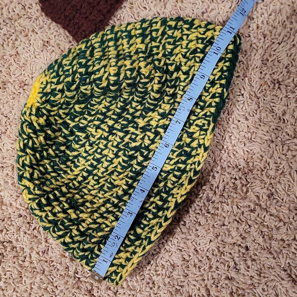Beardo hat! Hat with beard. NWOT handmade crochet by me. Yellow green brown - Picture 11 of 14
